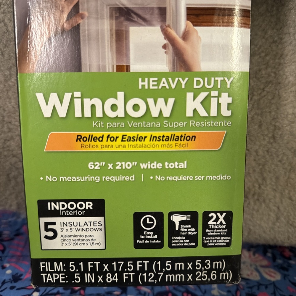 Duck Max Strength 5 Window Kit Heavy Duty Insulating Film 62" x 210" 1.5 Mil